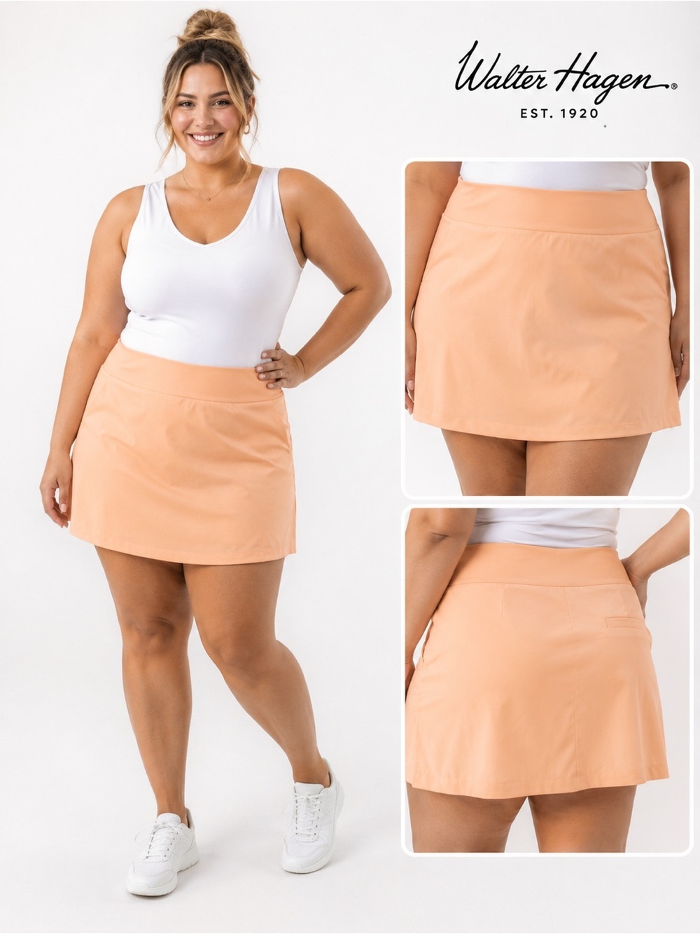 Walter Hagen Performance 11 Coral Golf Tennis Skort NWT Size XX yoga sporty chic